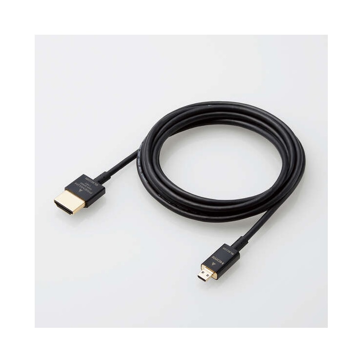 エレコム  HDMIケーブル/Premium/スーパースリム/1.5m/ブラック 取り寄せ商品