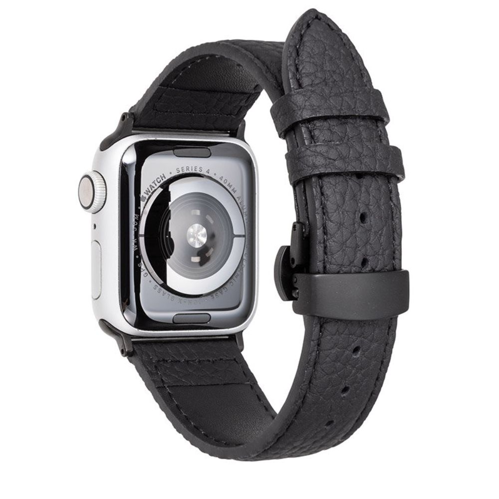 レザーベルト Apple Watch 本革 クロコ バンド ブラック 黒