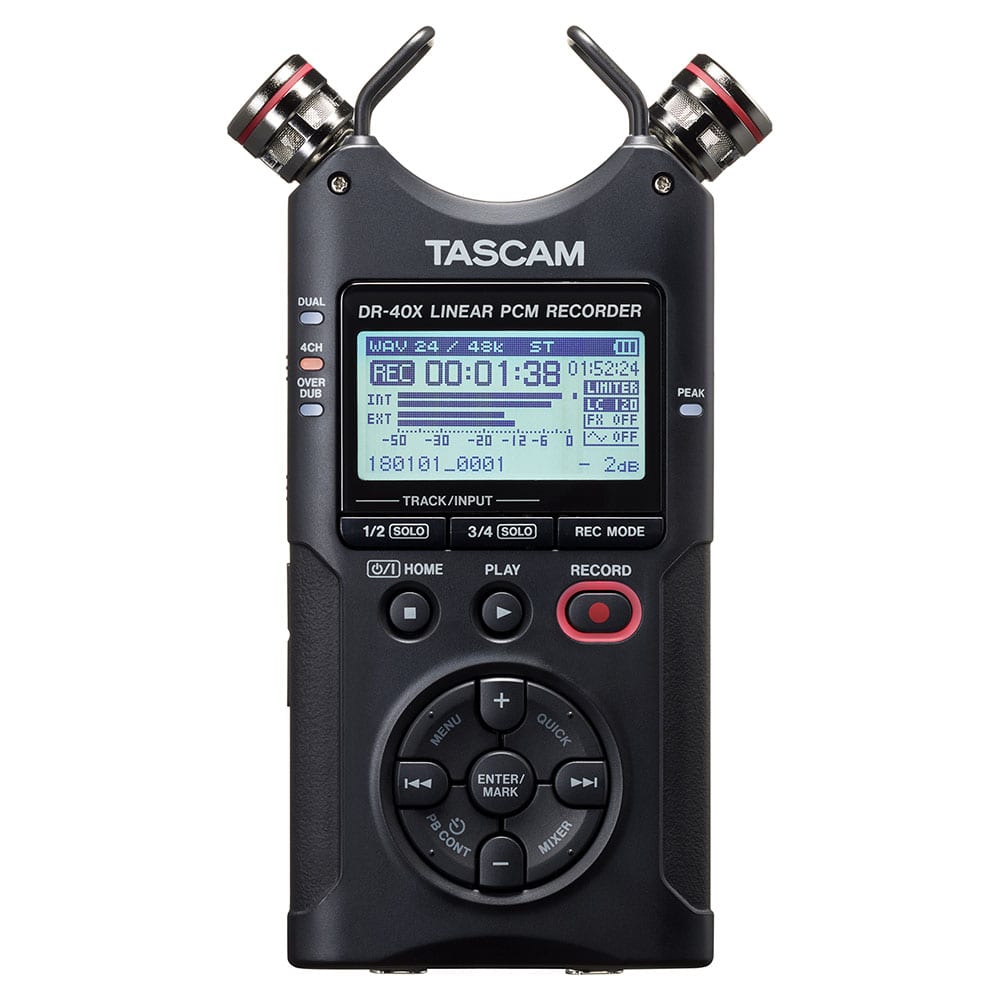 銀一オンラインショップ　オーディオ用品　オーディオインターフェース搭載PCMレコーダー(SDカード別売)(DR-40X):　TASCAM(タスカム)　USB　DR-40X　撮影用背景-プロフェッショナル映像・撮影機材専門店