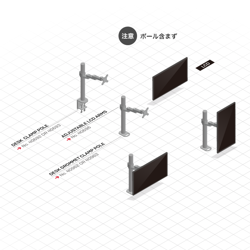 LINDY 水平多関節液晶モニターアーム(型番:40696) 40696】水平多関節液晶モニターアーム