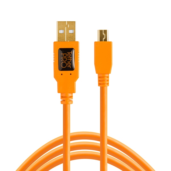 TETHER TOOLS(テザーツールズ) TetherPro USB-A to 2.0 Mini-B 5-Pin (460cm) オレンジ  CU5451 CU5451
