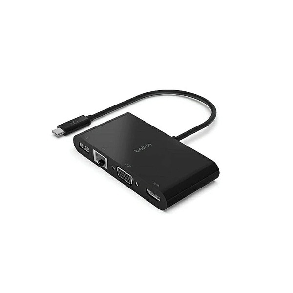 belkin(ベルキン) USB-C マルチメディア変換アダプター(LANポート/HDMI/VGA/USB-A) AVC005BTBK