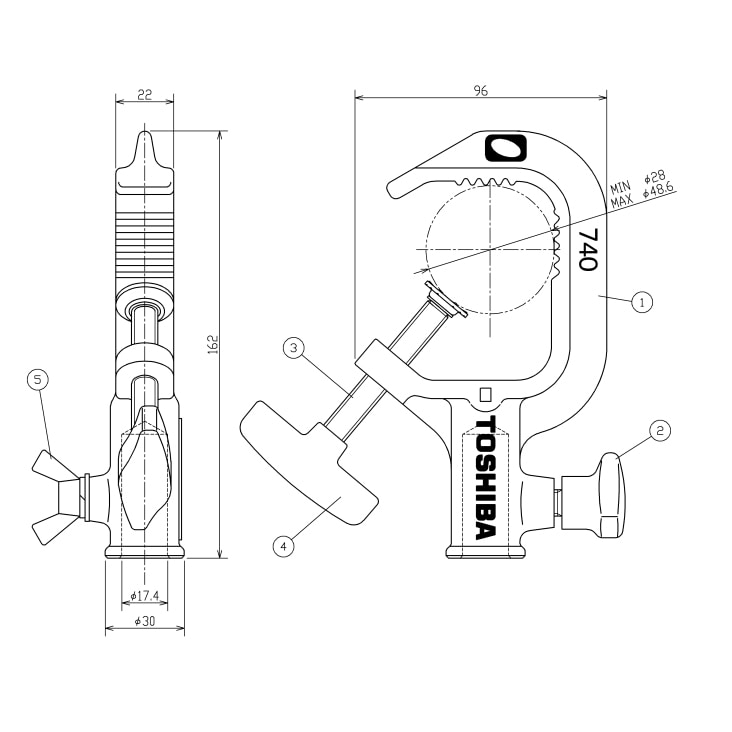 【9/18-OUTLET】TOSHIBA(東芝ライテック) Φ17ハンガー アイボリー 548-21053 AL-HG-17MM-1K-7407