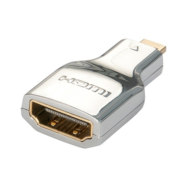 【9/18-OUTLET】LINDY(リンディー) CROMO HDMI 2.0 Type-D to Type-A オス/メス 亜鉛合金金メッキ変換アダプタ 41510