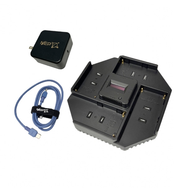 NEP(NEP) DVバッテリー(SONY Lシリーズ)用4連急速同時充電器  CHDV-PDZ4