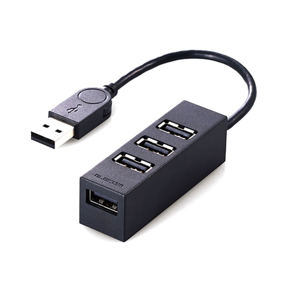 ELLECOM(エレコム) USB2.0ハブ 機能主義 バスパワー 4ポート 10cm ブラック U2H-TZ426BBK