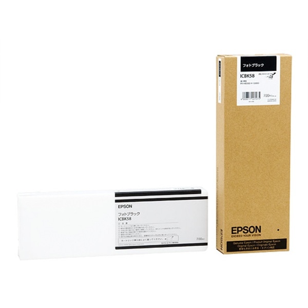 EPSON(エプソン) ICBK58 インクカートリッジ 700ml フォトブラック