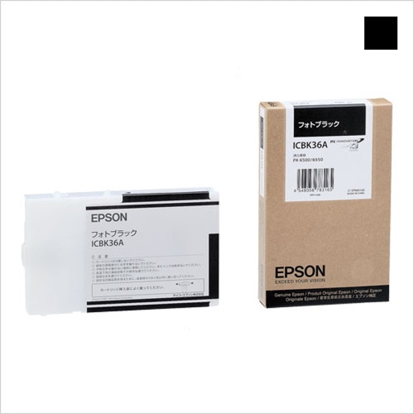 EPSON(エプソン) PX-6550/PX-6500用 インクカートリッジ ICBK36A フォトブラック 110ml