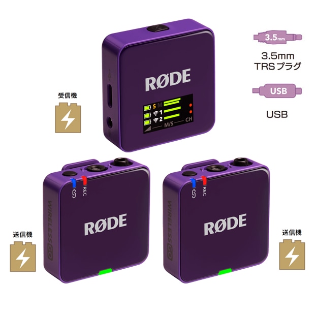 【保護シート付き/30%/OUTLET】RODE(ロード) ワイヤレスゴー（第三世代） パープル / 32bit float対応ワイヤレスマイク / WIGOGEN3PUR