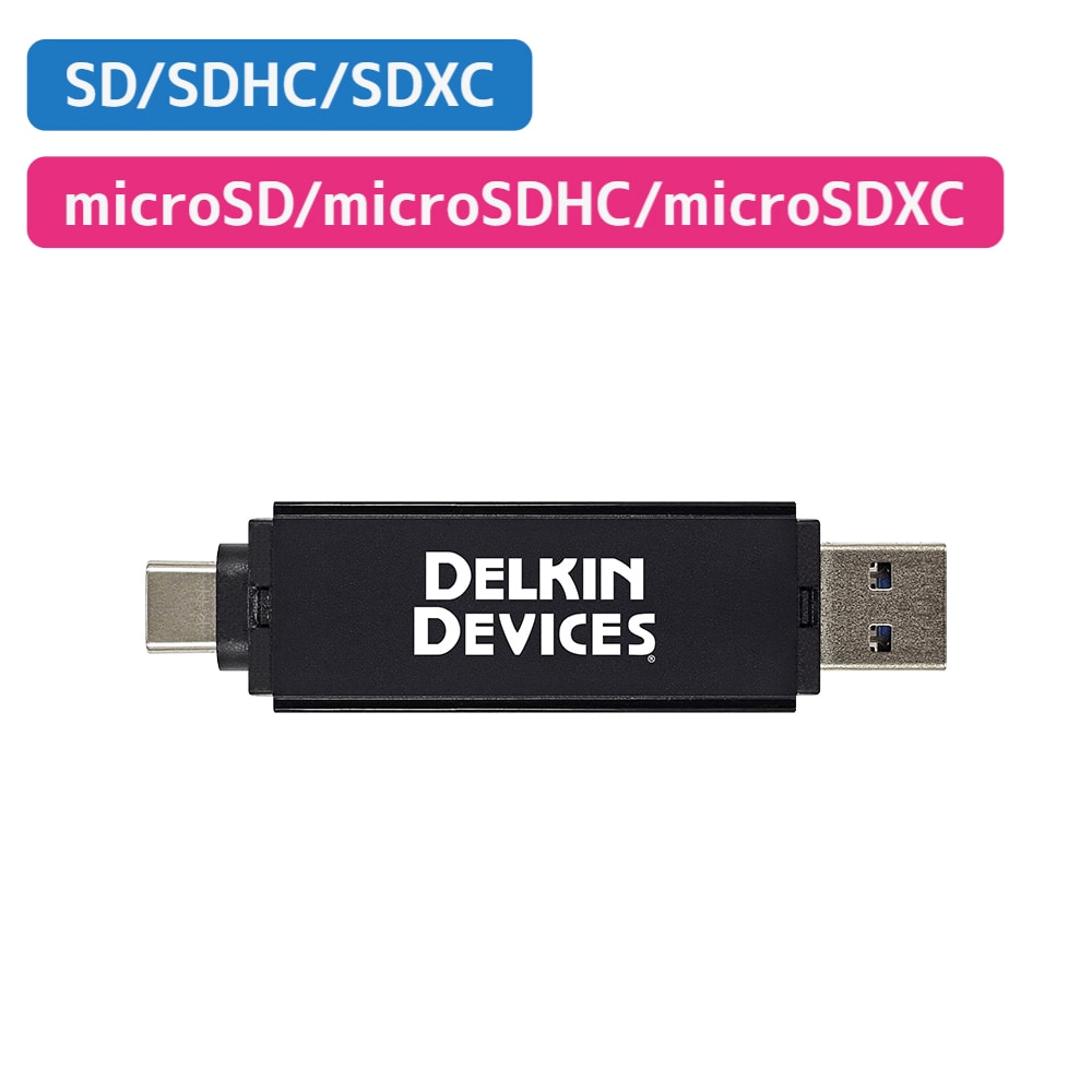【-9/30 10%OFF】Delkin Devices(デルキン デバイセズ) USB 3.1タイプA & C SD & microSDメモリーカードリーダー DDREADER-61