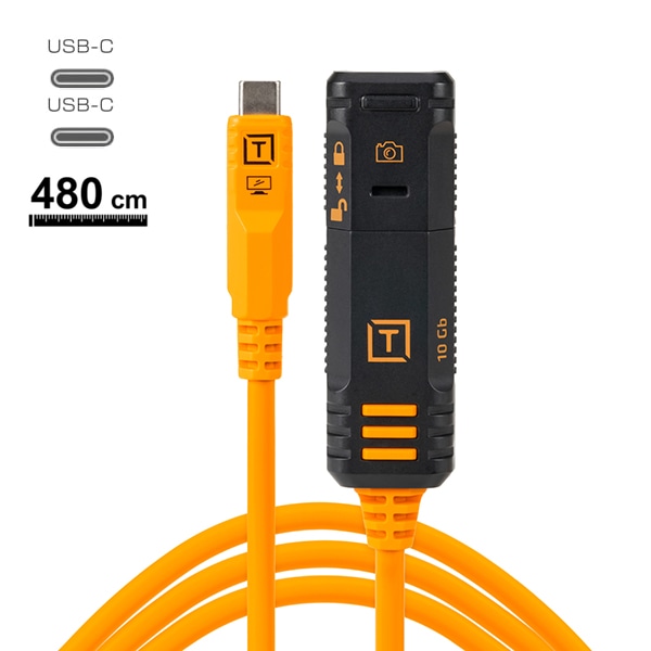 【予約受付中/-6/14キャンペーン】TETHER TOOLS(テザーツールズ) テザープロ オプティマ 10G USB-C ロッキング エクステンション ケーブル(4.8m)オレンジ TBP3G2-ORG