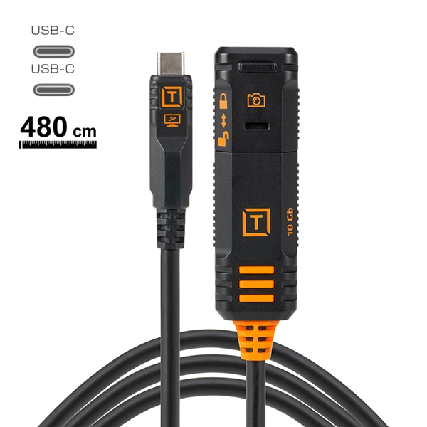 【予約受付中/-6/14キャンペーン】TETHER TOOLS(テザーツールズ) テザープロ オプティマ 10G USB-C ロッキング エクステンション ケーブル(4.8m)ブラック TBP3G2-BLK