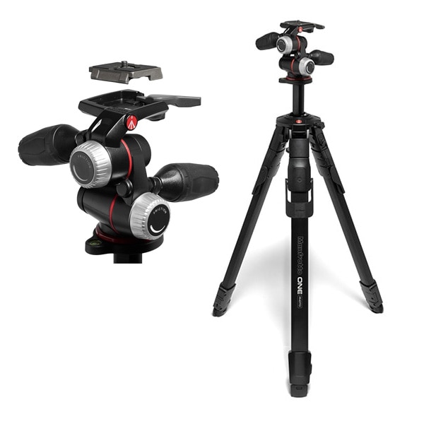 【予約受付中】Manfrotto(マンフロット) ONE Photoアルミニウム三脚+3ウェイ雲台キット MKONEPA-3W