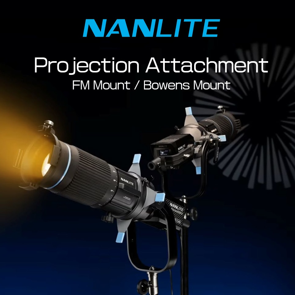 【NANLITE】高精度なライトシェーピング「FMマウントプロジェクションアタッチメント18°-36°」「ボーエンズマウントプロジェクションアタッチメント25°-45°」