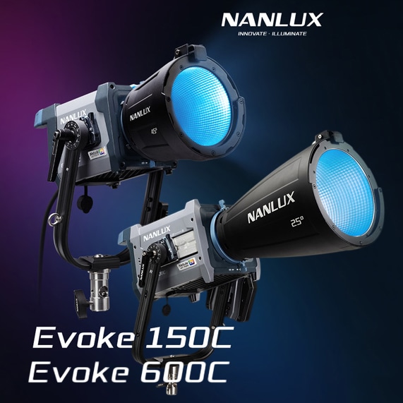【NANLITE】150W/600W撮影用フルカラーLEDスポットライト「Evoke 150C/600C」