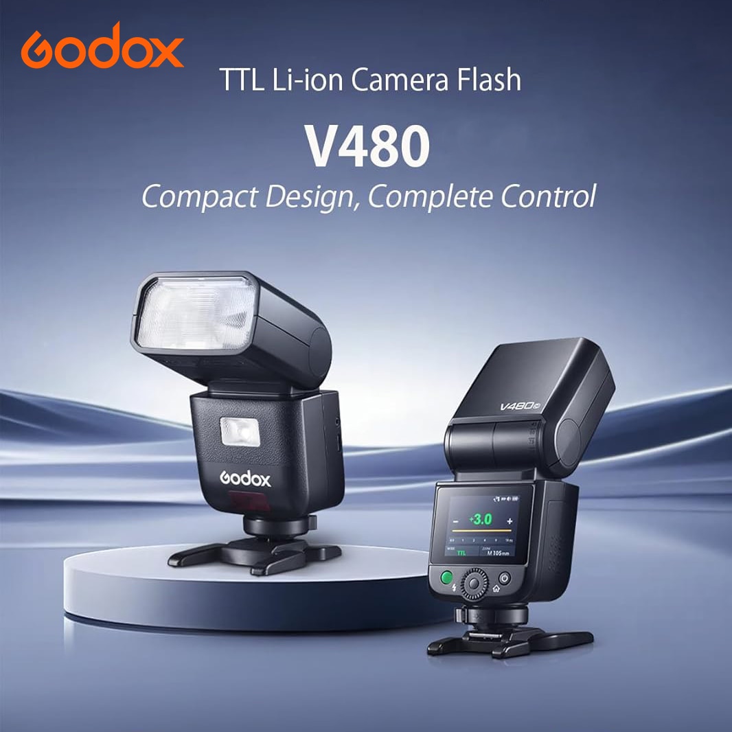 【GODOX】バッテリータイプの TTL カメラフラッシュ「V480」