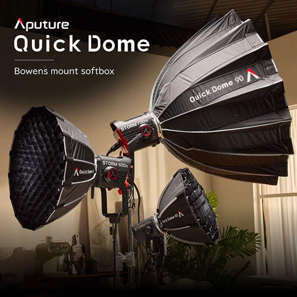 【Aputure】撮影現場で迅速かつ確実なライトシェーピングを実現「Quick Dome 40/60/90」