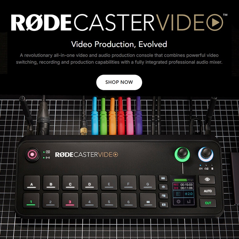 【RODE】HDMI入力とXLRコンボジャック入力を備えたビデオスイッチャー「ロードキャスター ビデオ」&「HDMIケーブル 1.5/3m」