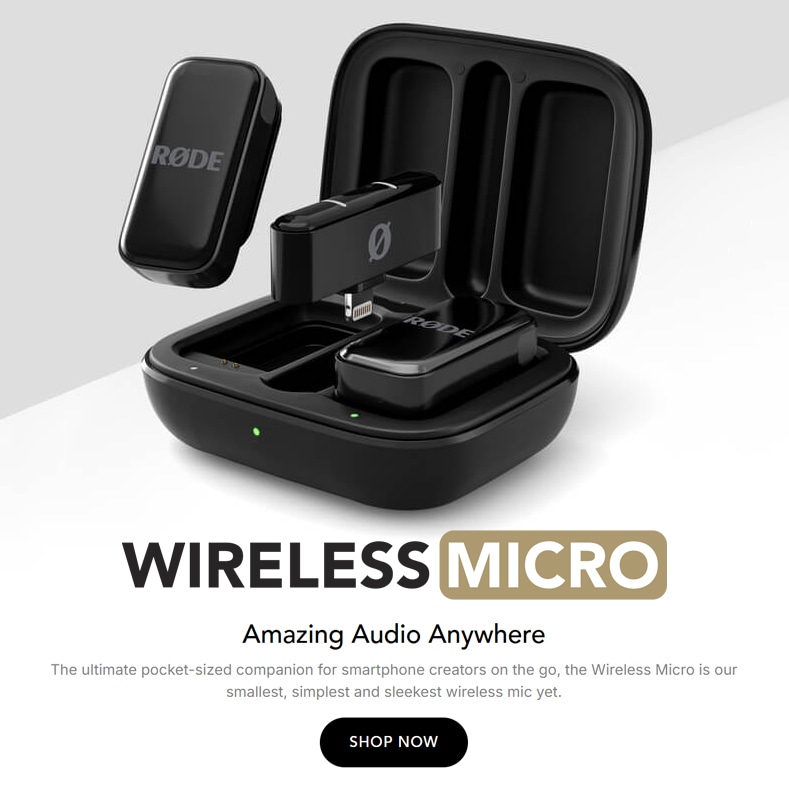 【RODE】スマートフォンでクリアな音声を手軽に録音「Wireless Micro(Lightning)」