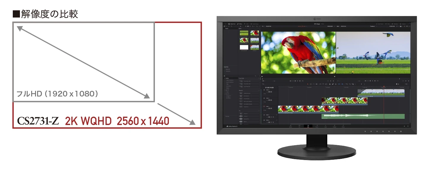 CS2731-ZのWQHD高解像度という特徴
