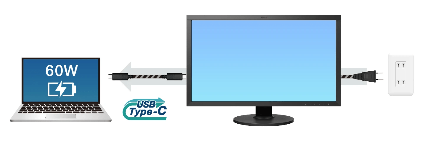 CS2731-ZのUSB Type-Cケーブル1本での接続・給電の特徴